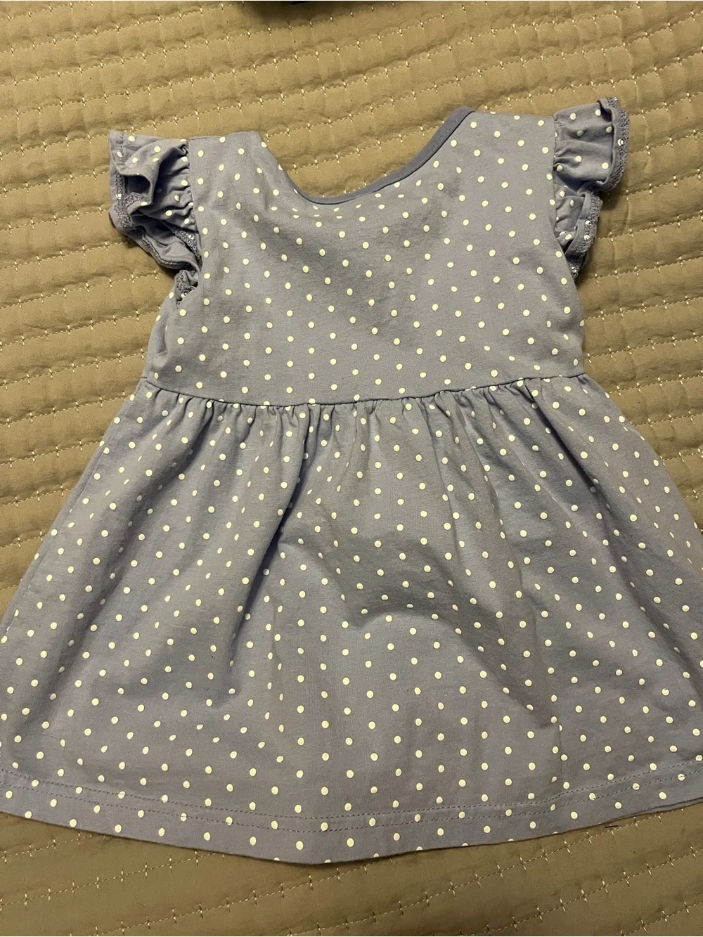 Lavender Polka Dot Bunny Dress for Girls